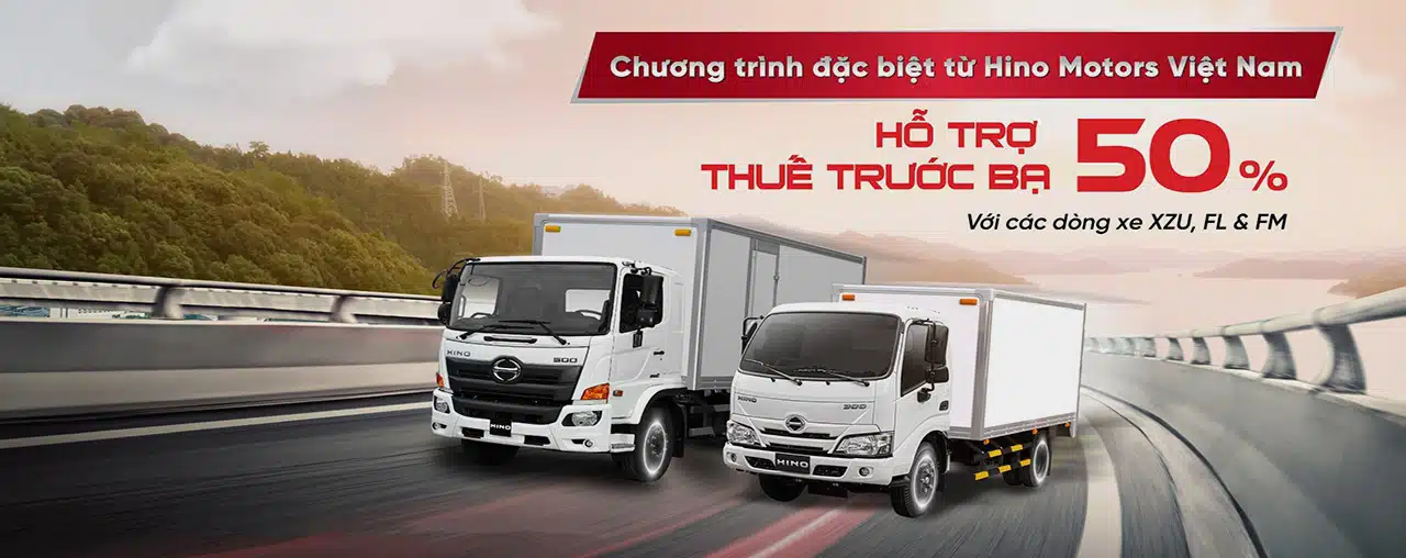 HỖ TRỢ 50% THUẾ TRƯỚC BẠ HINO XZU FL FM