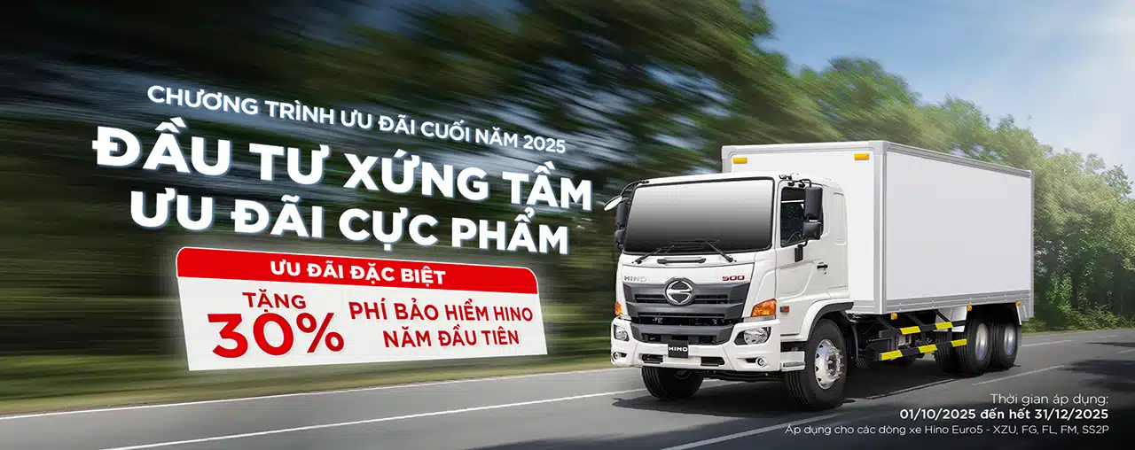 Tặng 30% phí bảo hiểm Hino